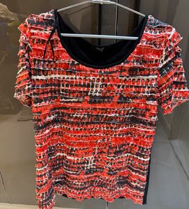 Ruffled Print Top
