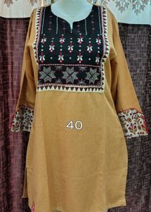 New hand Embroidered cotton short Kurta or tops