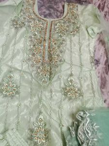 Mint Green Embroidered Shalwar Kameez