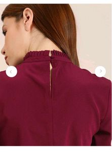 Maroon Her High Neck Semi Formal Top XL