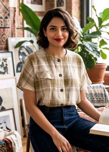 Trendy Plaid Button-Up Shirt