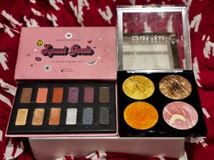 highlighters and eyeshadow