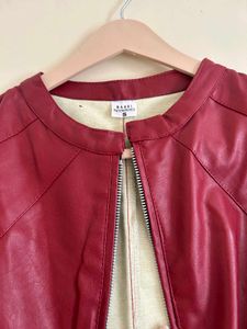 Red Leather Moto Jacket