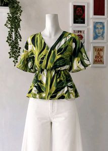 V-Neck Peplum Top