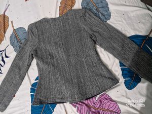 Grey Textured Blazer