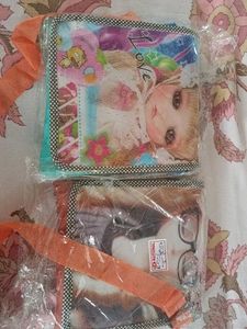 Cute Doll & Cat Print purse