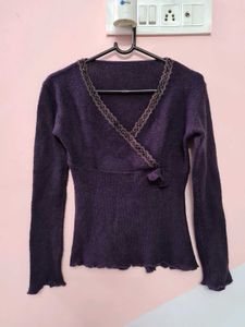 Purple Flower Sweater