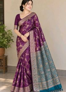 New💜Silk Saree& blouse pc