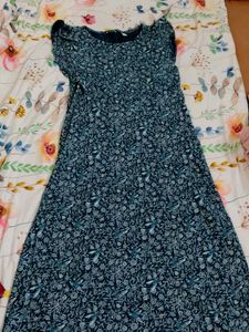 Flowy Floral Bird Print Maxi Dress