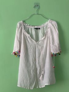 White sheer top