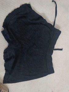 Comfortable Black Ribbed Shorts