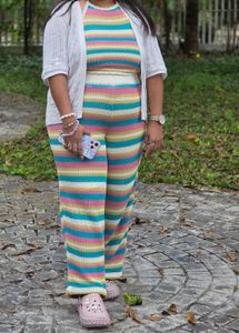Colorful Striped Knit Co-ord Set