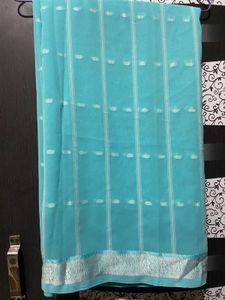 Teal Saree And Blouse