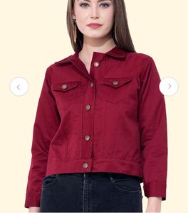 Maroon Corduroy Cropped Jacket newwdtag