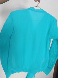 Elegant Teal Ruffle Blouse
