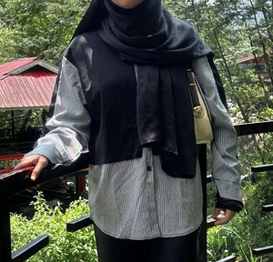 Chic Striped Kurta Set with Black Overlay