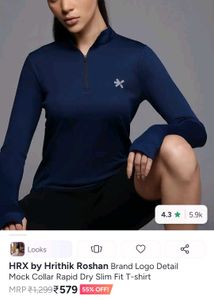 HRX Mock Collar Rapid Dry T-Shirt