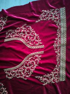 Exquisite Velvet Blouse with Intricate Embroidery