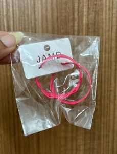 Hot Pink Hoop Earrings