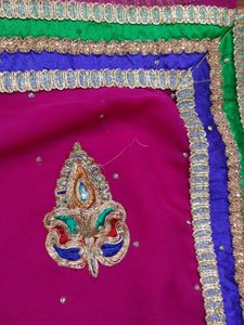 Vibrant Pink Embroidered Saree