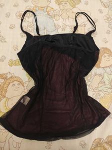 Dark Gothic Pink and Black Lace Top