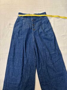Wide Leg High Waist Denim Pants