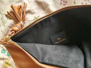 Chic Brown Leather Clutch Bag