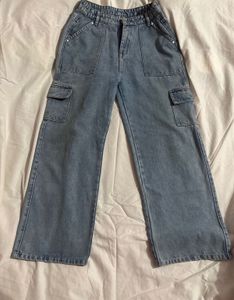 Light Wash Cargo wide leg Jeans