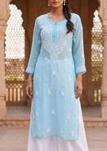 Blue Chikankari Kurta