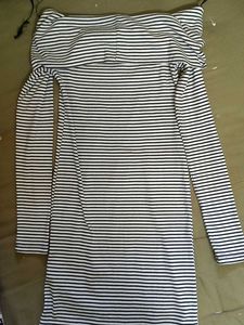 Off-the-shoulder Striped Dress