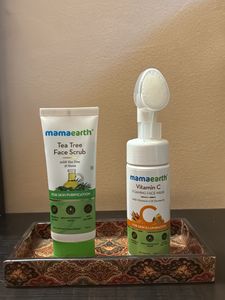 Mamaearth Face Scrub & Vitamin C Wash
