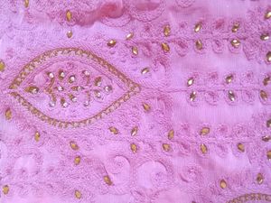 Baby Pink Embroidered Saree