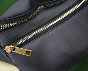 Black Belt Bag with Gold Zippers