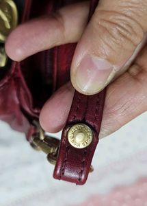 Chic Maroon Leather Handbag