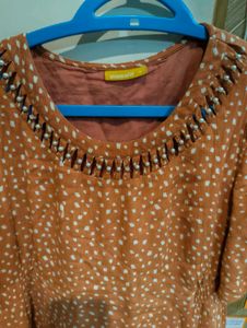 Orange Polka Dot Midi Dress