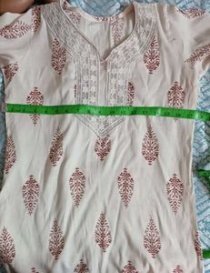 3 Printed Kurta with Neck Embellishment