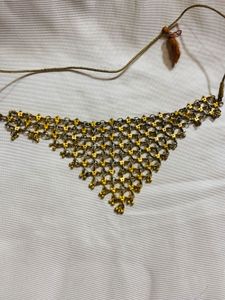 Statement Gold &amp; Crystal Necklace