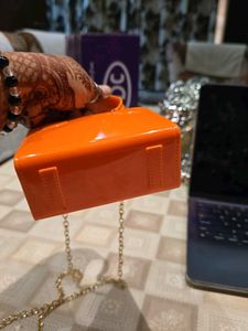 Orange Mini Chain Bag