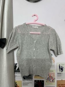 Gray Knit Cardigan