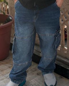 Blue Denim Cargo Pants