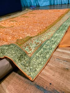 embroidered zardosi heavy saree with blouse