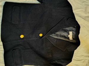 Crop Classic Navy Blazer with Gold Buttons