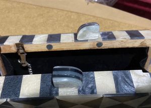 Geometric Marble Look Trinket Box Sling Bag