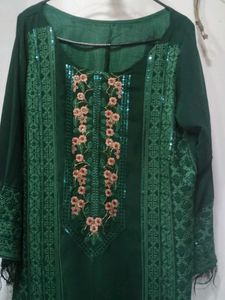 Emerald Green Embroidered Kurta