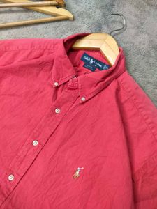 Ralph Lauren Mens Coral Button Down Shirt