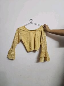 Readymade Blouse.it is expandable.3/4 Frill Sleeve