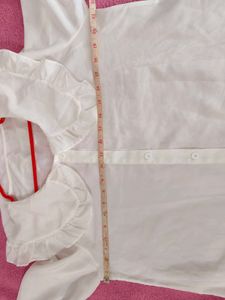 Chic White Ruffled Collar Blouse