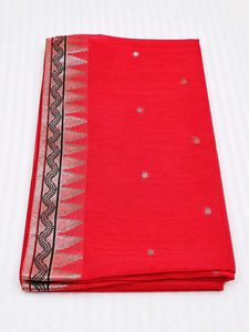 Vibrant Corrot Pink &amp; Green Embroidered Sarees
