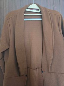 Chic Sleeveless Brown Sheath Dress with Coat