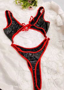 Red &amp; Black Halter swimming set